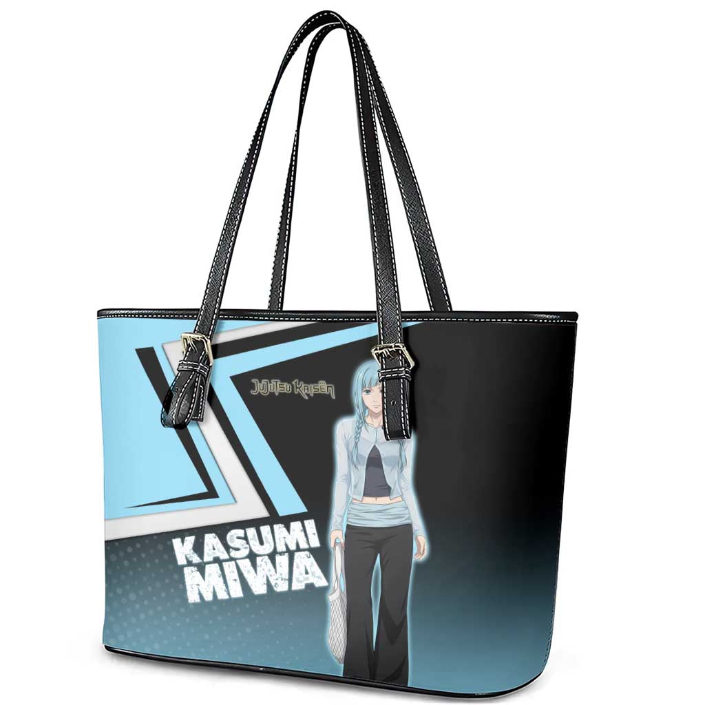 Kasumi Miwa Leather Tote Bag Blue Gradient Anime Style