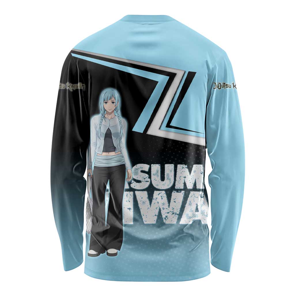 Kasumi Miwa Long Sleeve Shirt Blue Gradient Anime Style