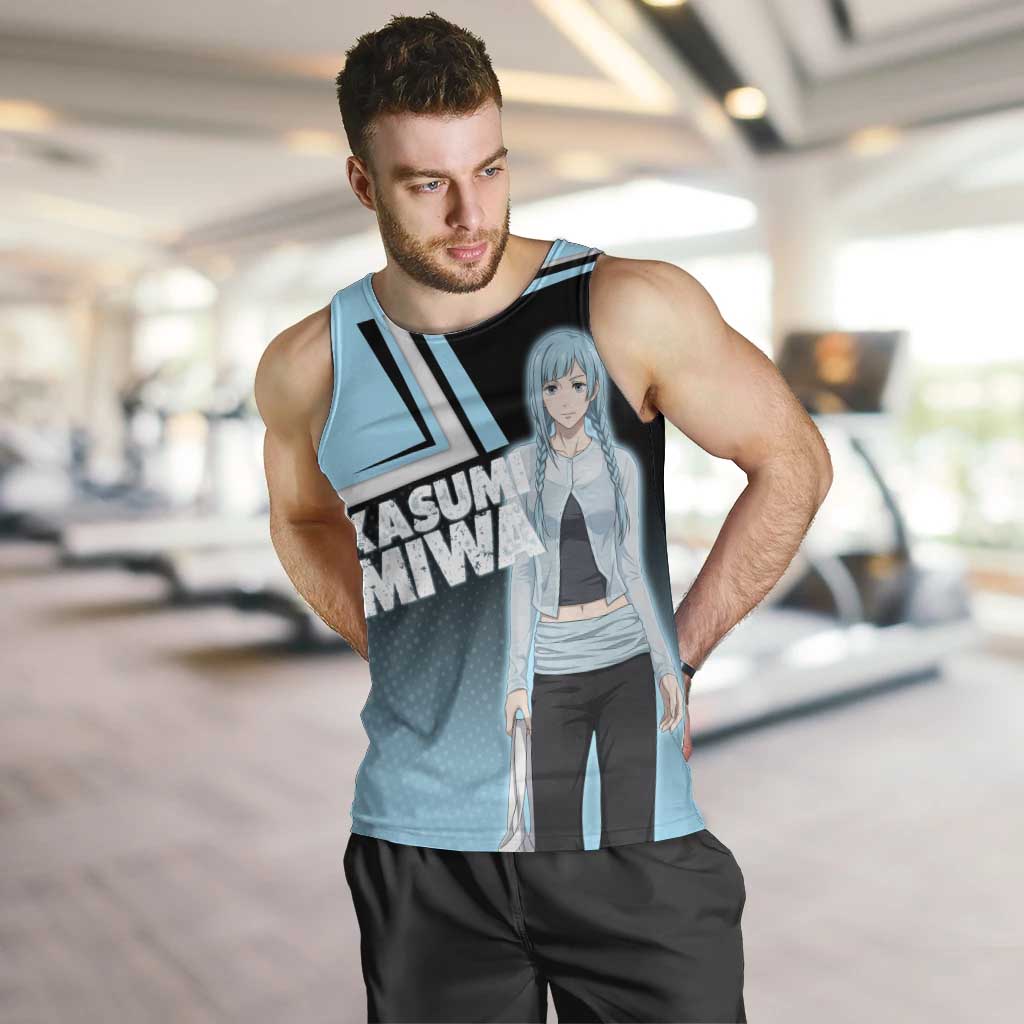 Kasumi Miwa Men Tank Top Blue Gradient Anime Style