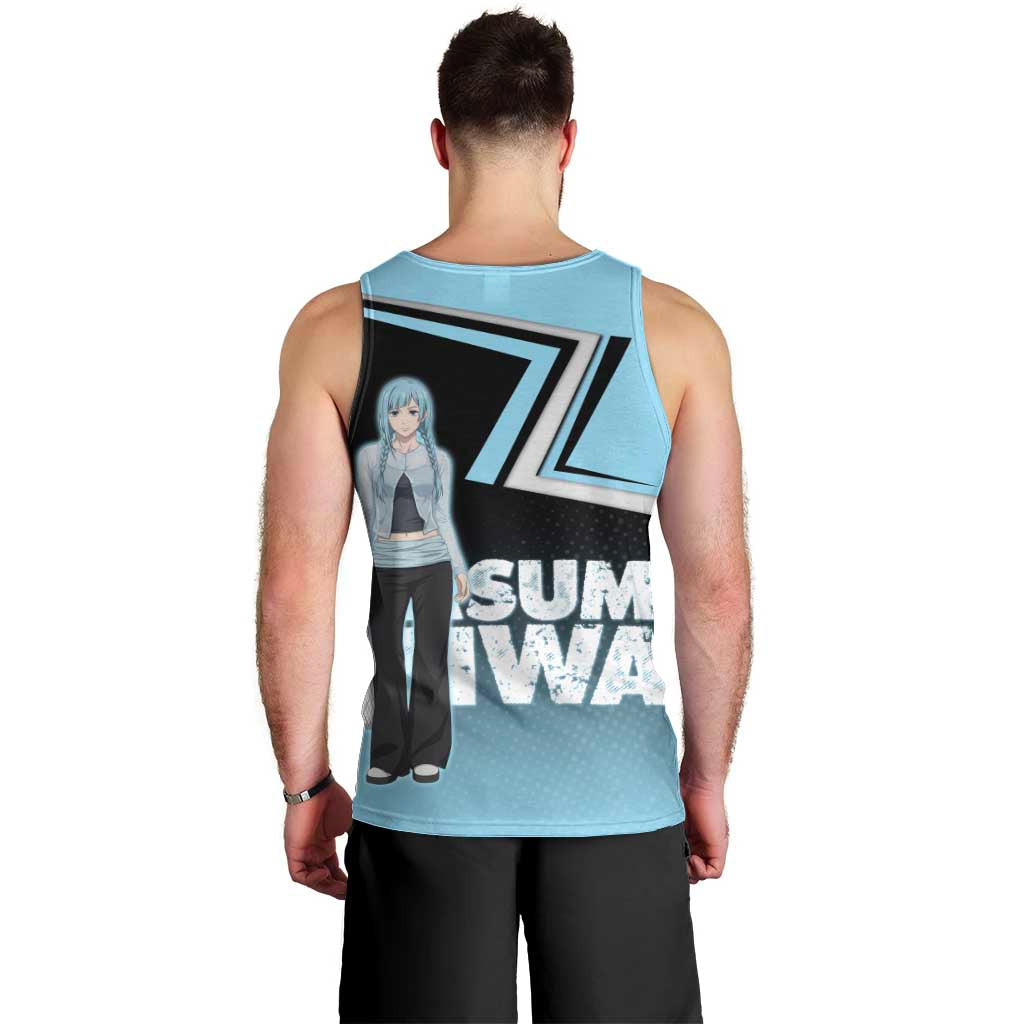 Kasumi Miwa Men Tank Top Blue Gradient Anime Style