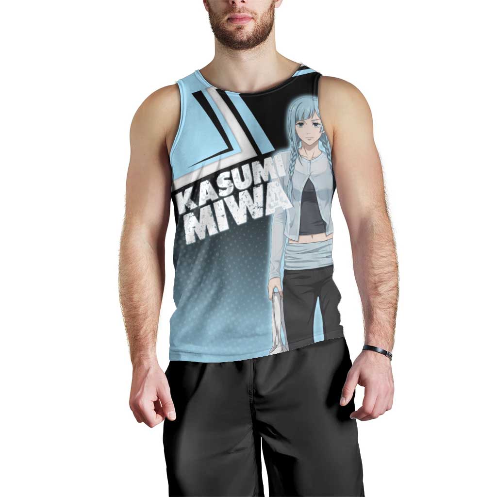 Kasumi Miwa Men Tank Top Blue Gradient Anime Style