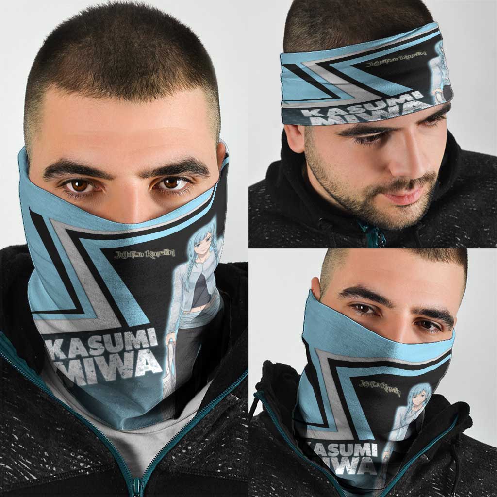 Kasumi Miwa Neck Gaiter Blue Gradient Anime Style
