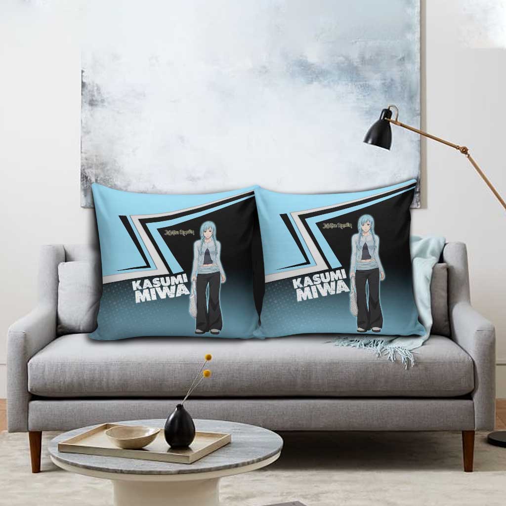 Kasumi Miwa Pillow Cover Blue Gradient Anime Style