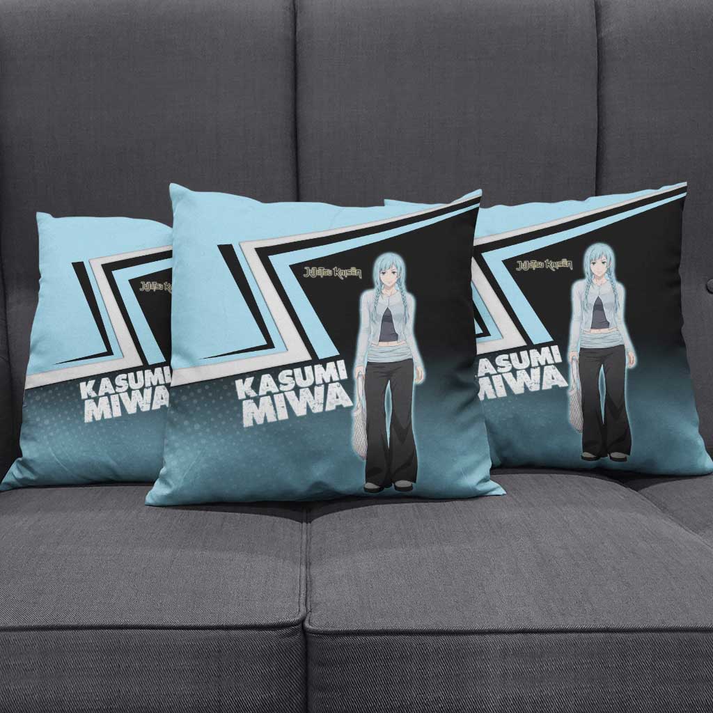 Kasumi Miwa Pillow Cover Blue Gradient Anime Style