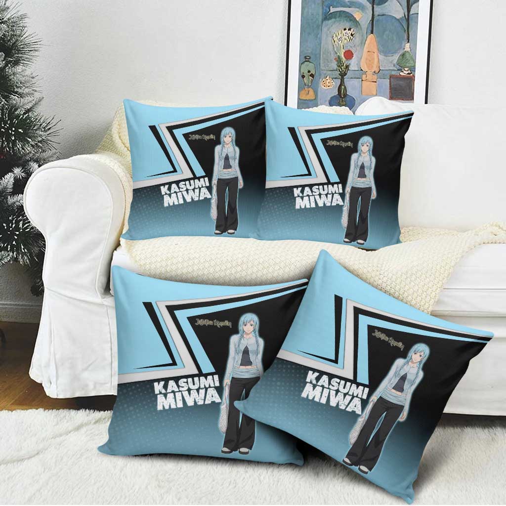 Kasumi Miwa Pillow Cover Blue Gradient Anime Style
