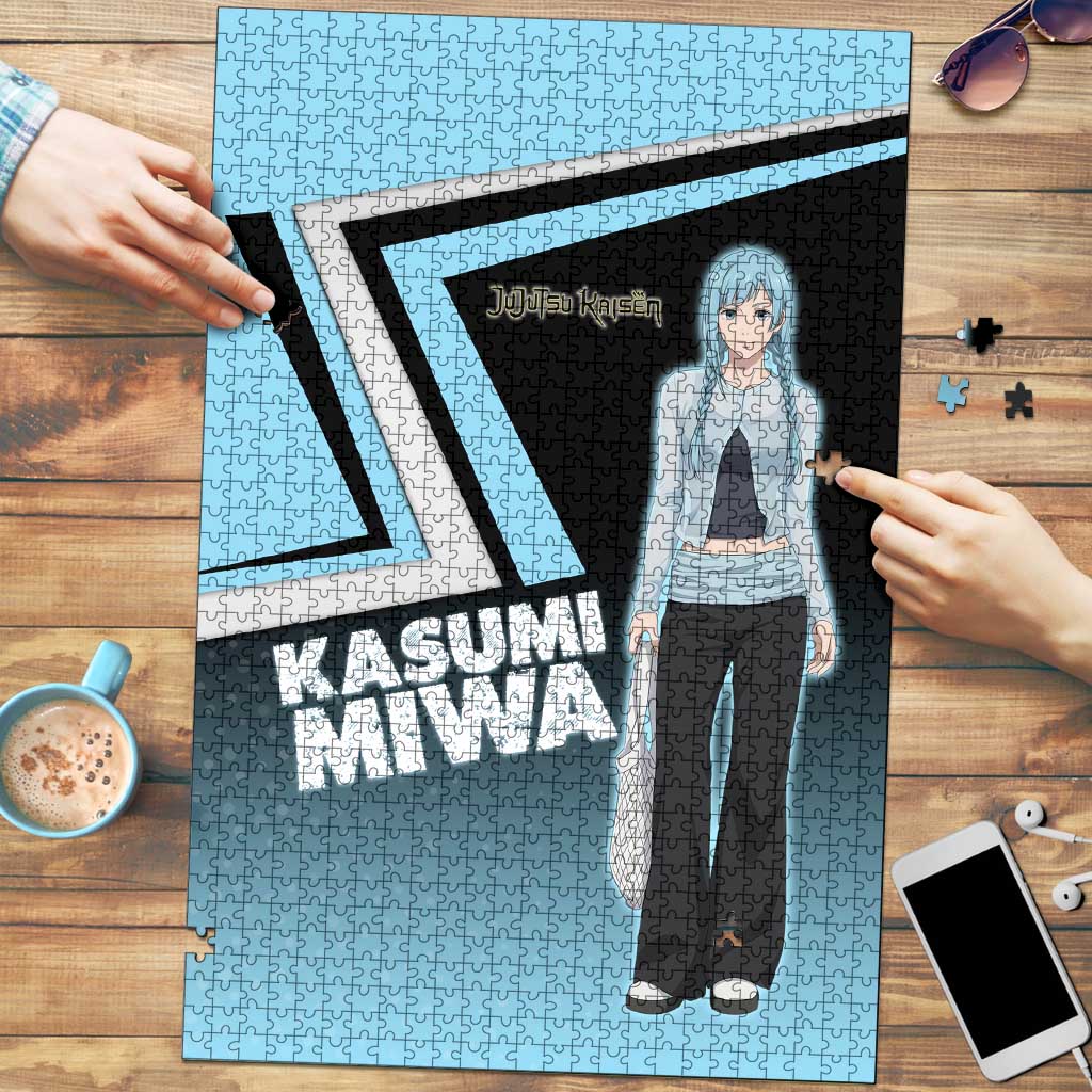 Kasumi Miwa Puzzle Blue Gradient Anime Style