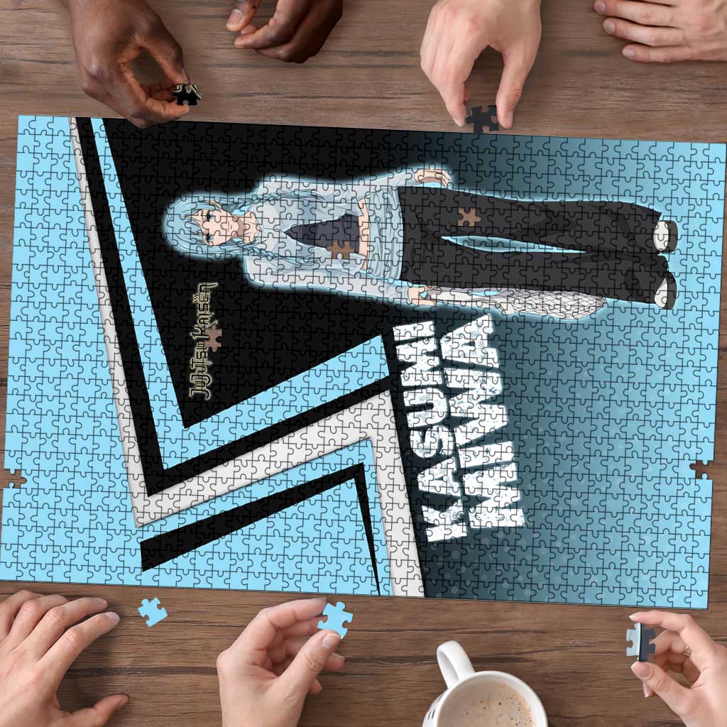 Kasumi Miwa Puzzle Blue Gradient Anime Style