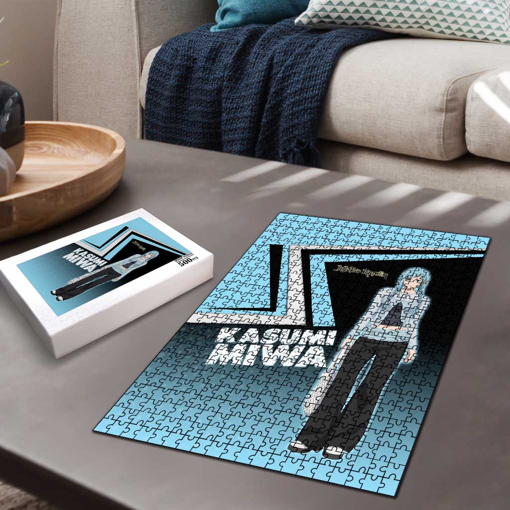 Kasumi Miwa Puzzle Blue Gradient Anime Style