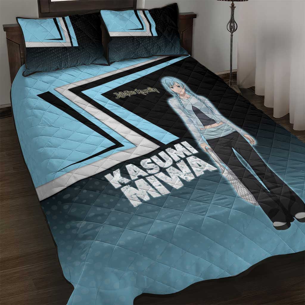 Kasumi Miwa Quilt Bed Set Blue Gradient Anime Style