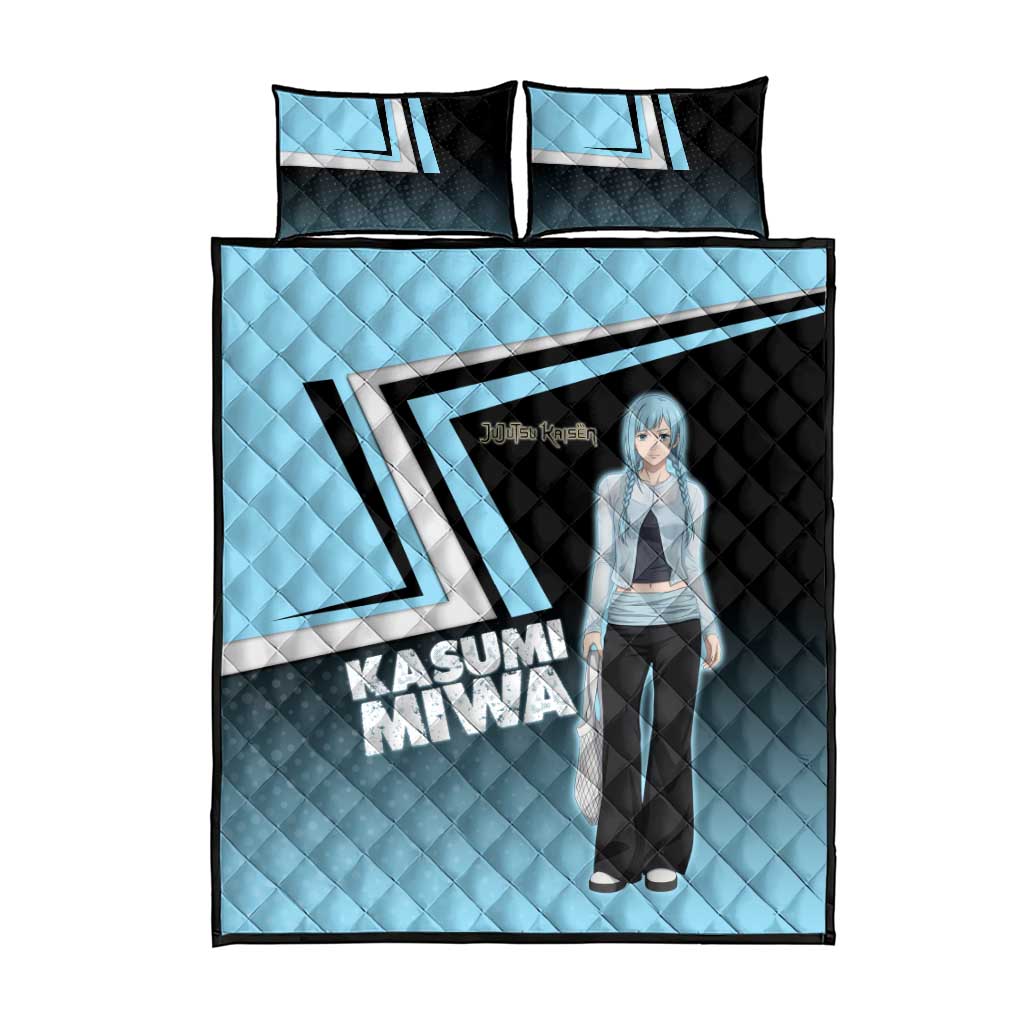 Kasumi Miwa Quilt Bed Set Blue Gradient Anime Style