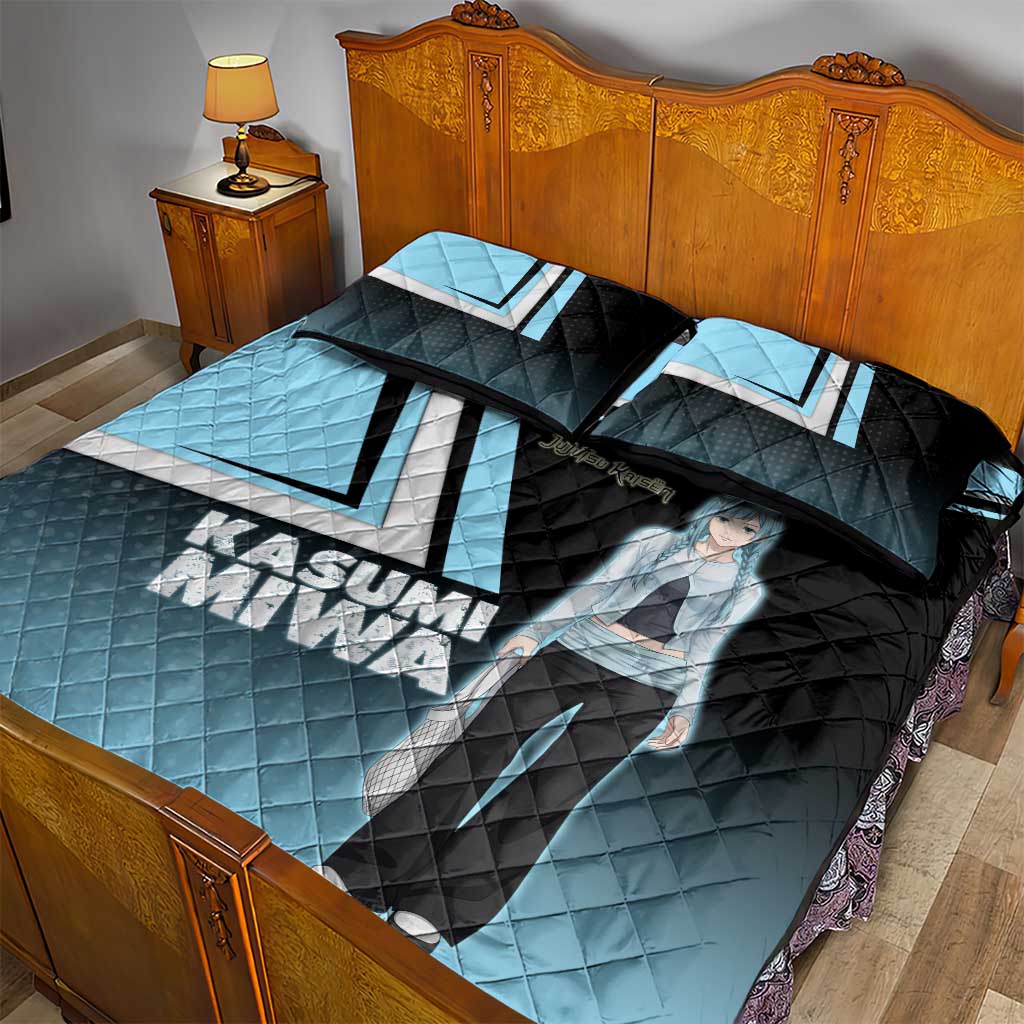 Kasumi Miwa Quilt Bed Set Blue Gradient Anime Style