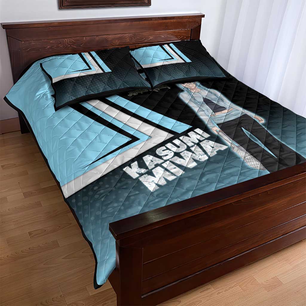 Kasumi Miwa Quilt Bed Set Blue Gradient Anime Style