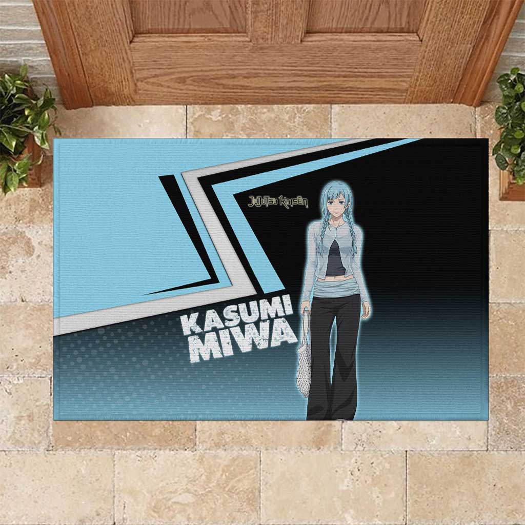 Kasumi Miwa Rubber Doormat Blue Gradient Anime Style