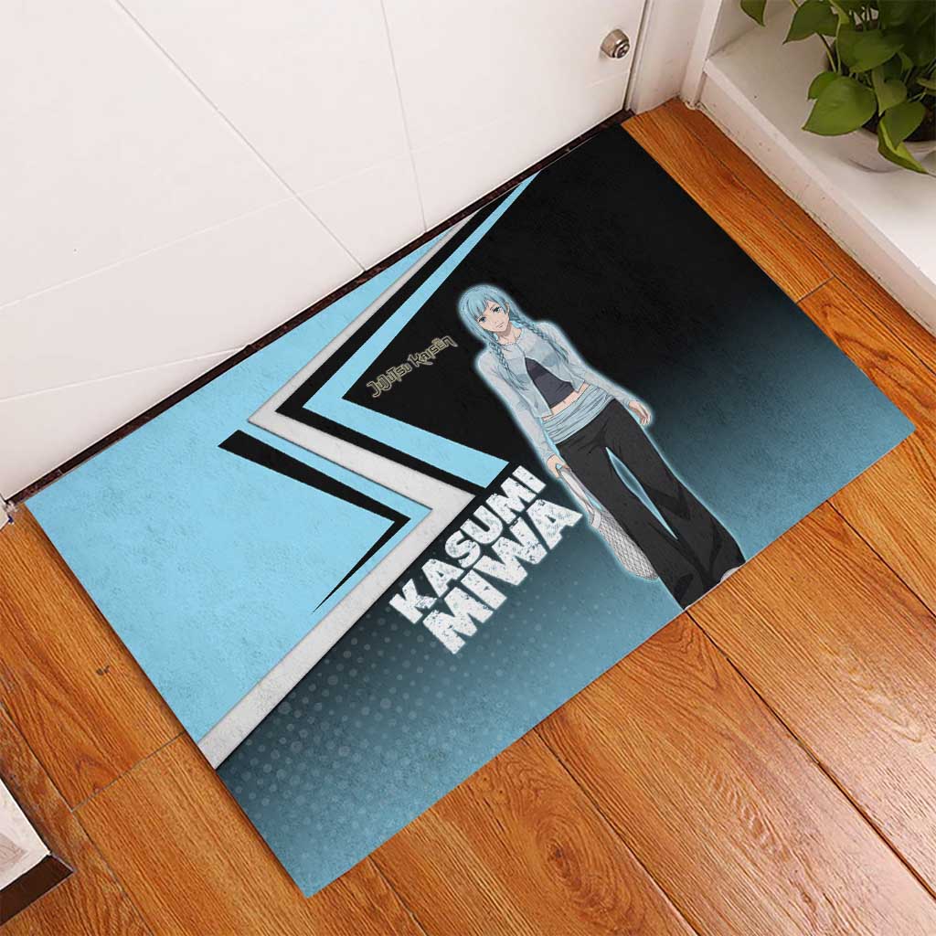 Kasumi Miwa Rubber Doormat Blue Gradient Anime Style