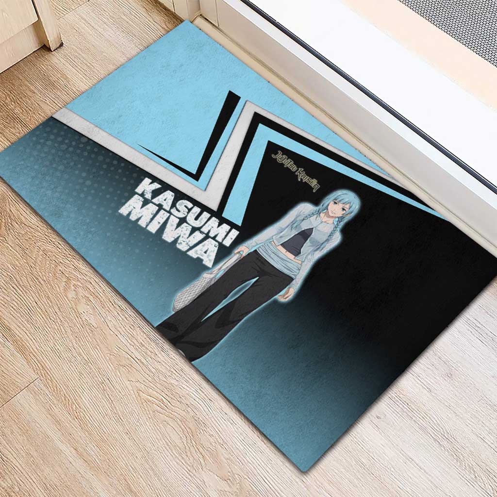 Kasumi Miwa Rubber Doormat Blue Gradient Anime Style