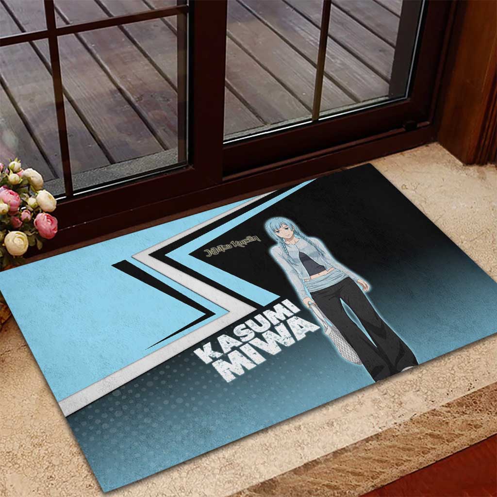 Kasumi Miwa Rubber Doormat Blue Gradient Anime Style