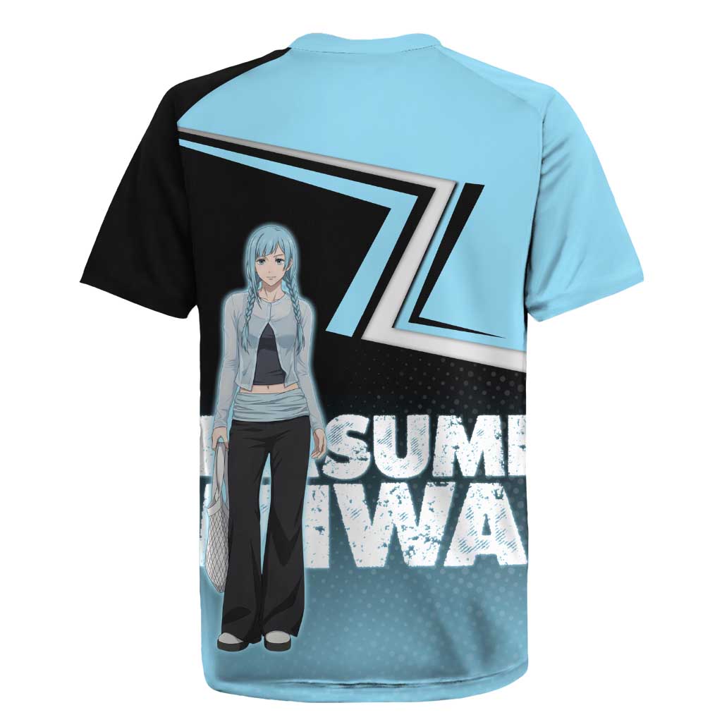 Kasumi Miwa Rugby Jersey Blue Gradient Anime Style