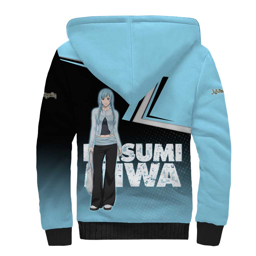 Kasumi Miwa Sherpa Hoodie Blue Gradient Anime Style