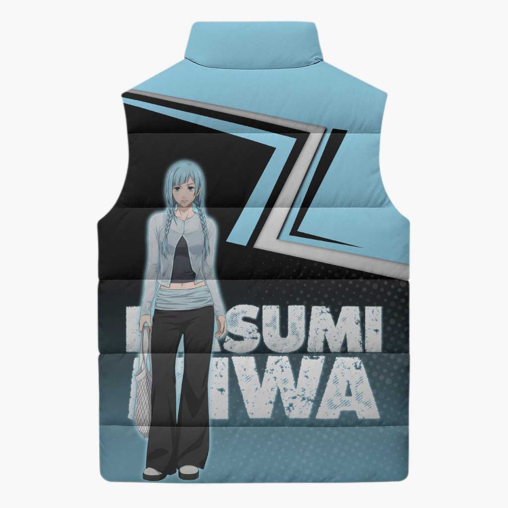 Kasumi Miwa Sleeveless Puffer Jacket Blue Gradient Anime Style