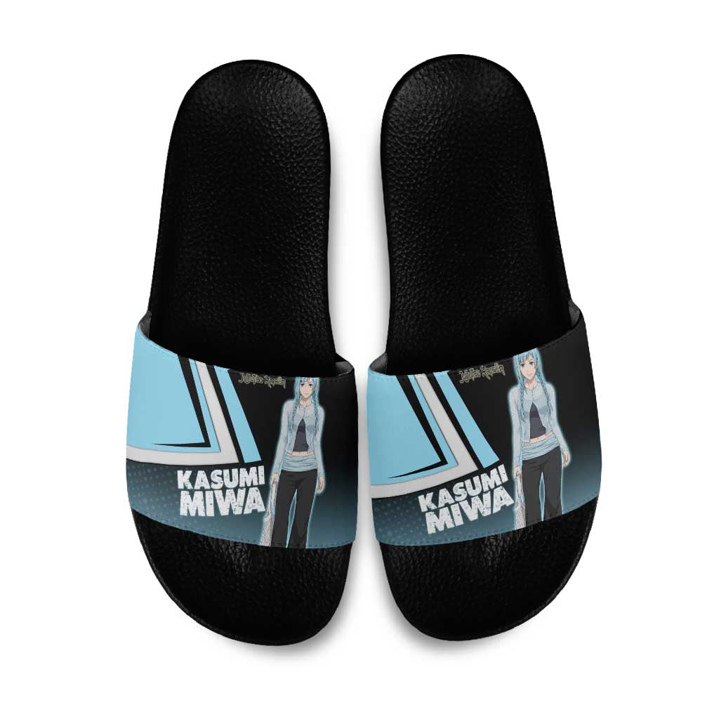 Kasumi Miwa Slide Sandals Blue Gradient Anime Style