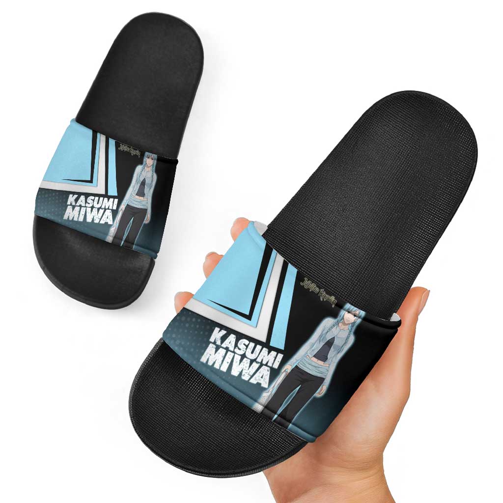 Kasumi Miwa Slide Sandals Blue Gradient Anime Style
