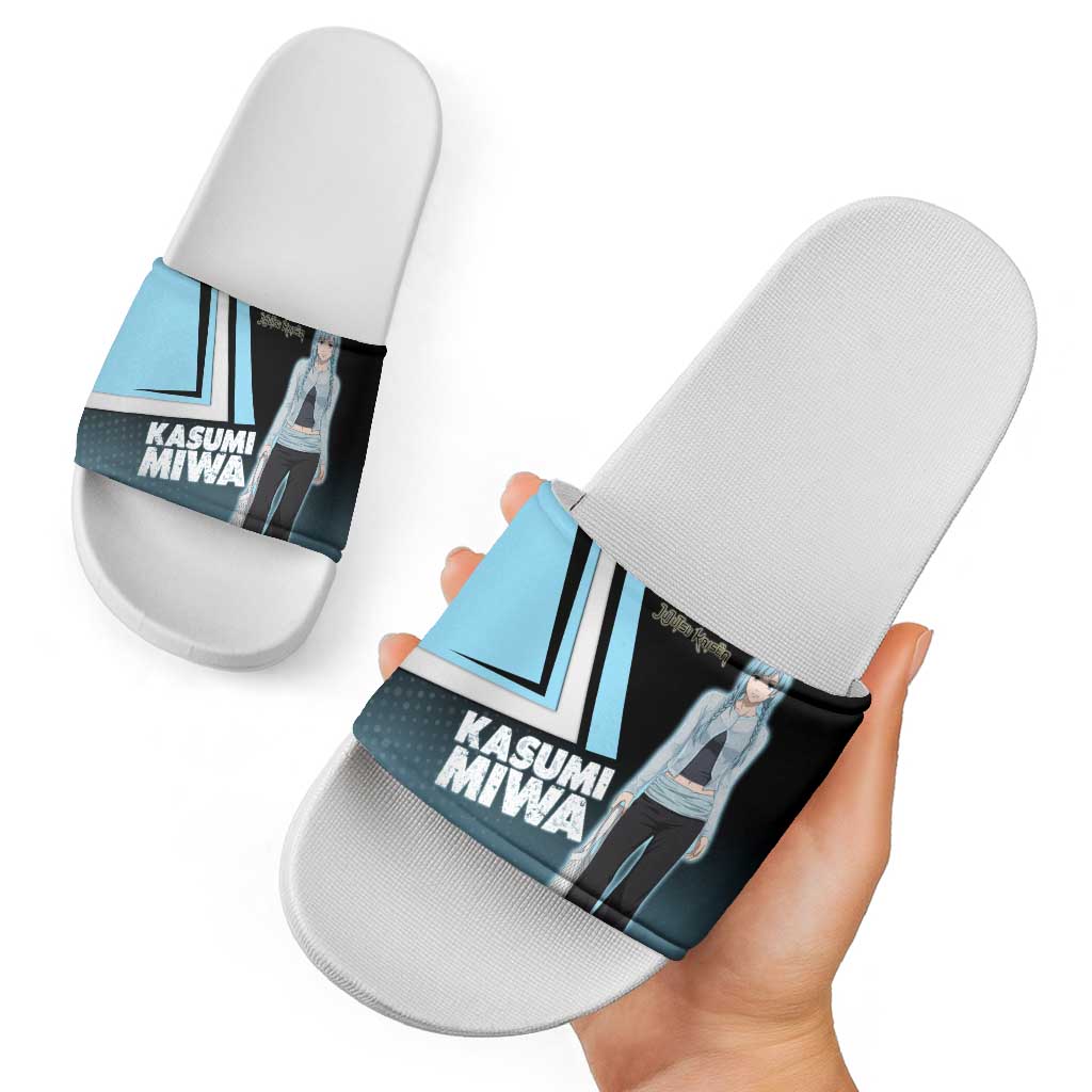 Kasumi Miwa Slide Sandals Blue Gradient Anime Style