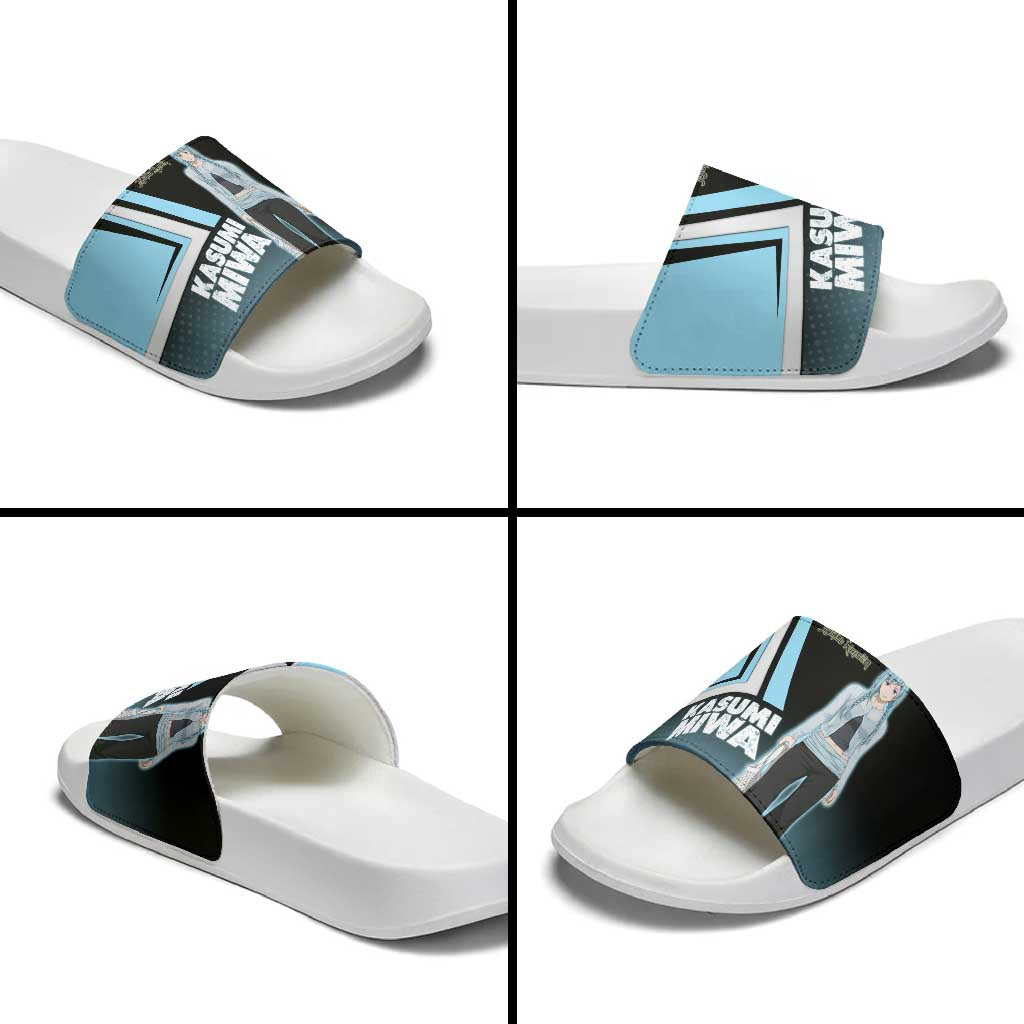 Kasumi Miwa Slide Sandals Blue Gradient Anime Style