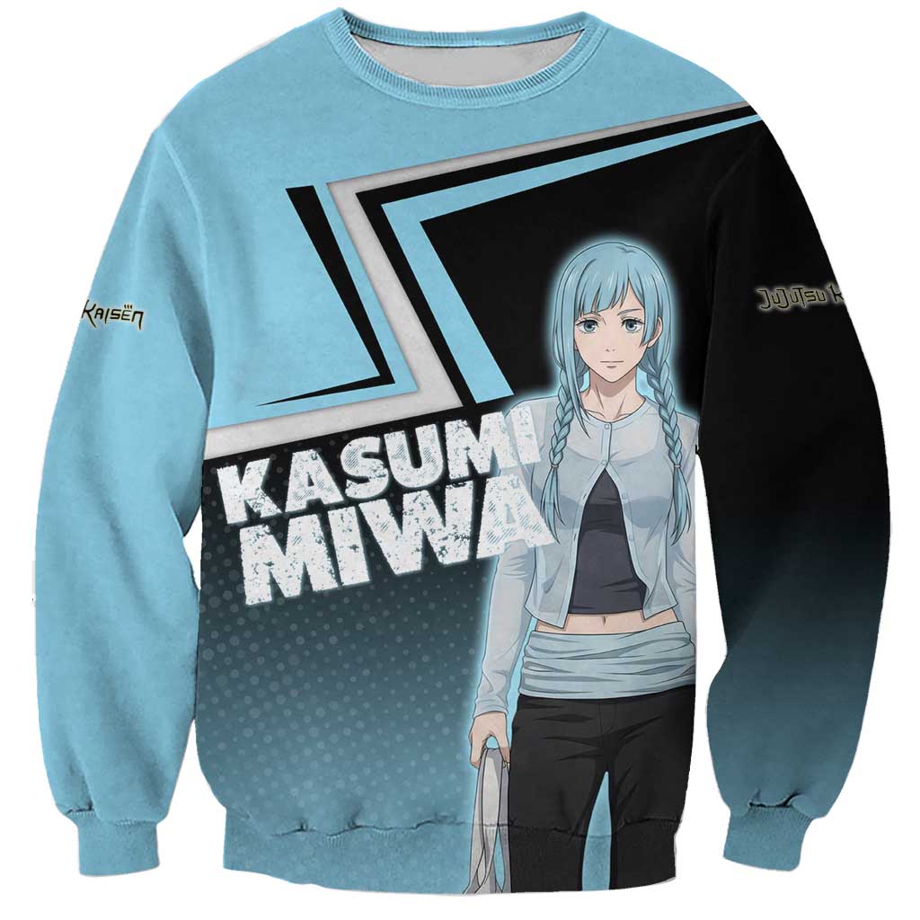 Kasumi Miwa Sweatshirt Blue Gradient Anime Style