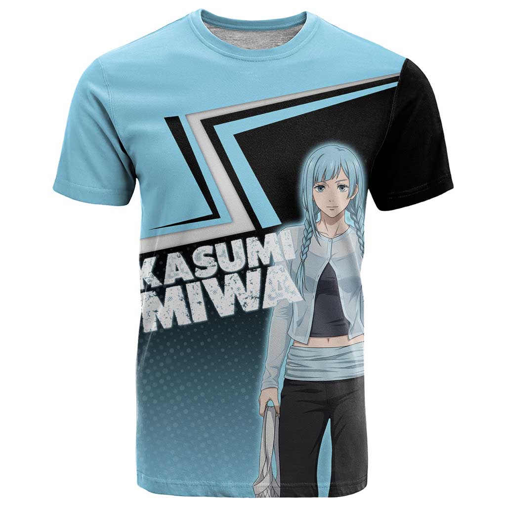 Kasumi Miwa T Shirt Blue Gradient Anime Style