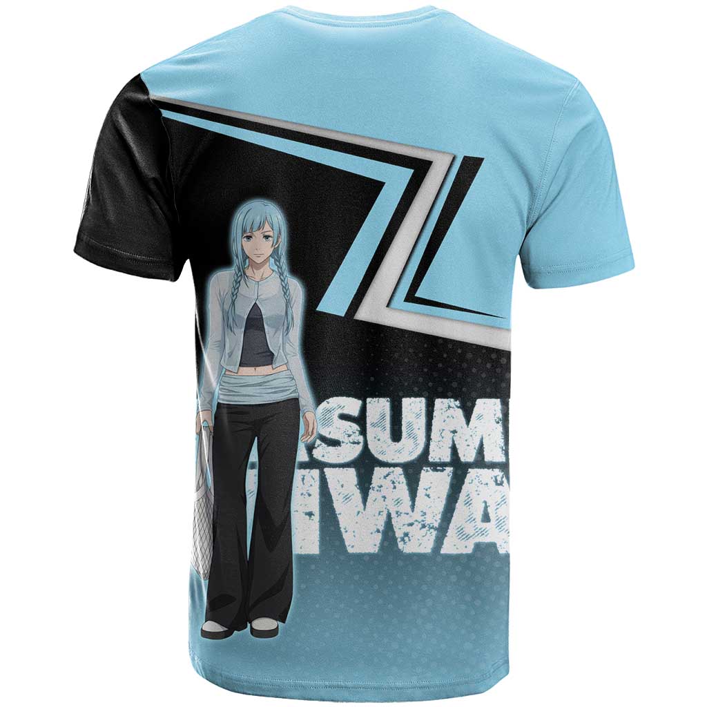 Kasumi Miwa T Shirt Blue Gradient Anime Style