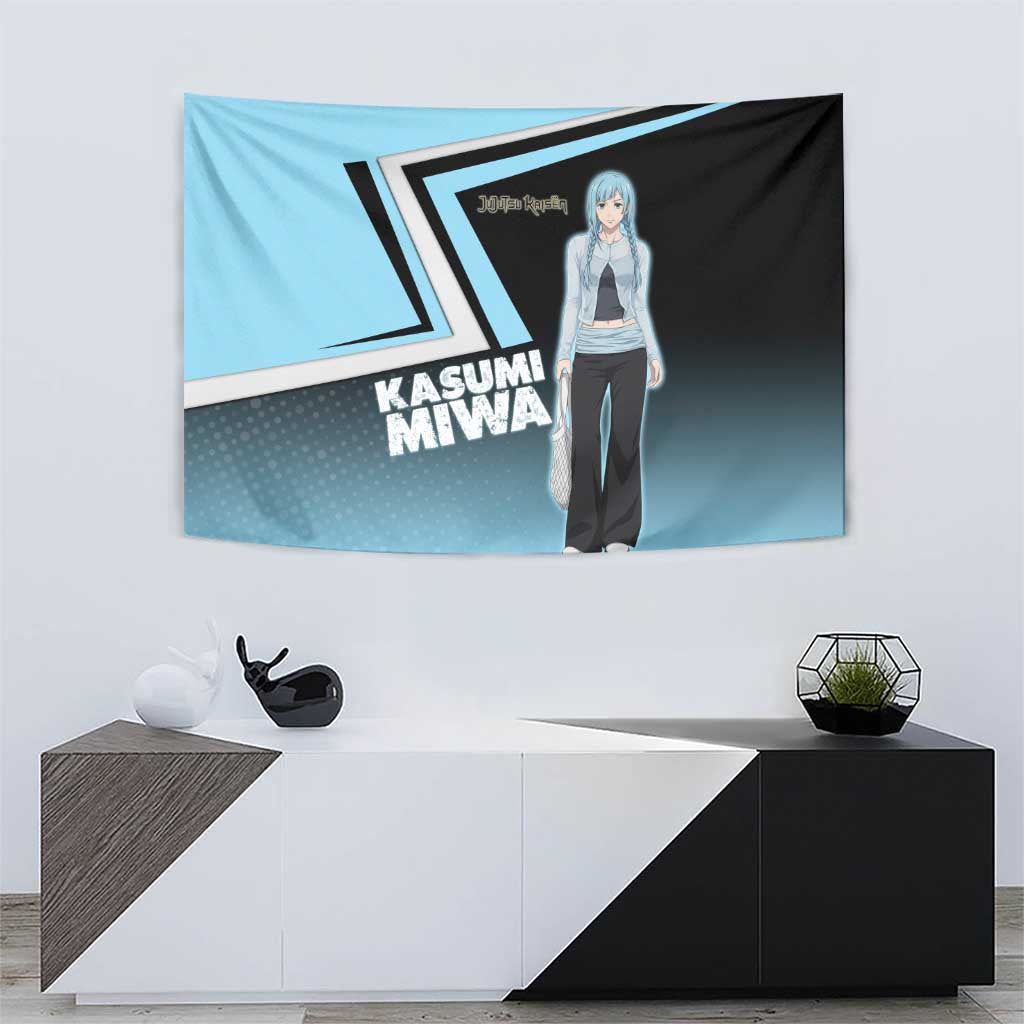 Kasumi Miwa Tapestry Blue Gradient Anime Style