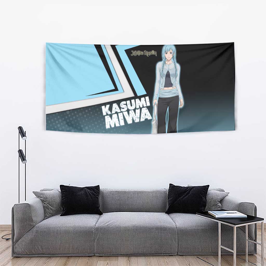 Kasumi Miwa Tapestry Blue Gradient Anime Style