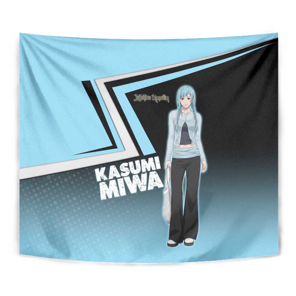 Kasumi Miwa Tapestry Blue Gradient Anime Style
