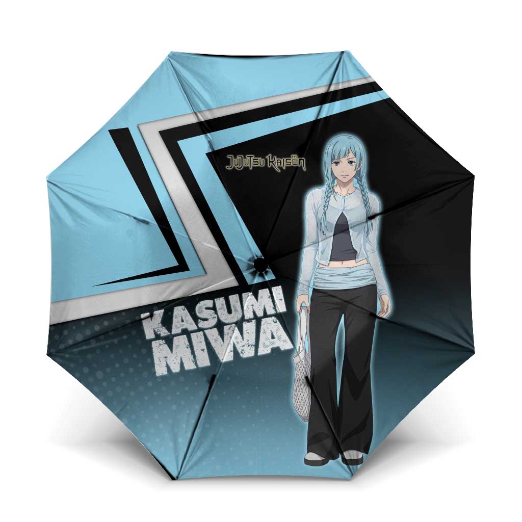 Kasumi Miwa Umbrella Blue Gradient Anime Style