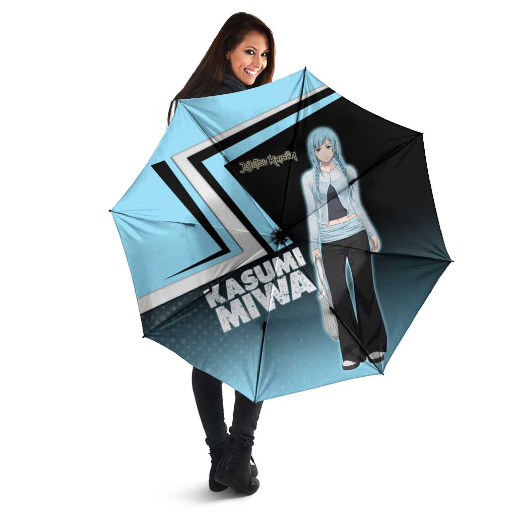 Kasumi Miwa Umbrella Blue Gradient Anime Style