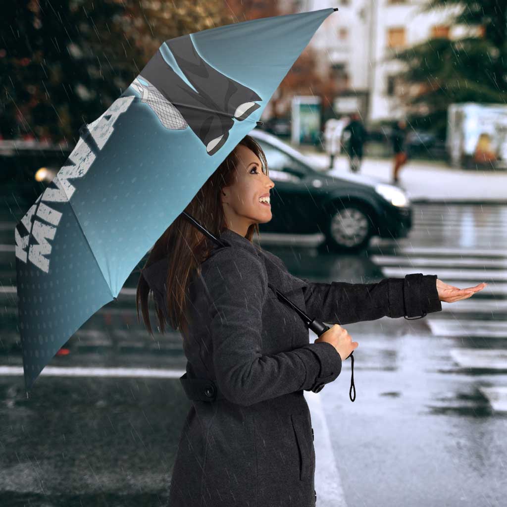 Kasumi Miwa Umbrella Blue Gradient Anime Style