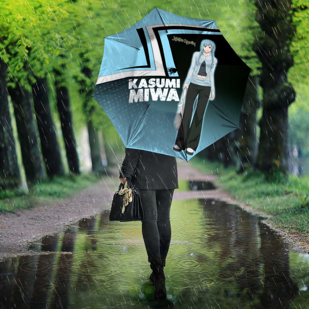 Kasumi Miwa Umbrella Blue Gradient Anime Style