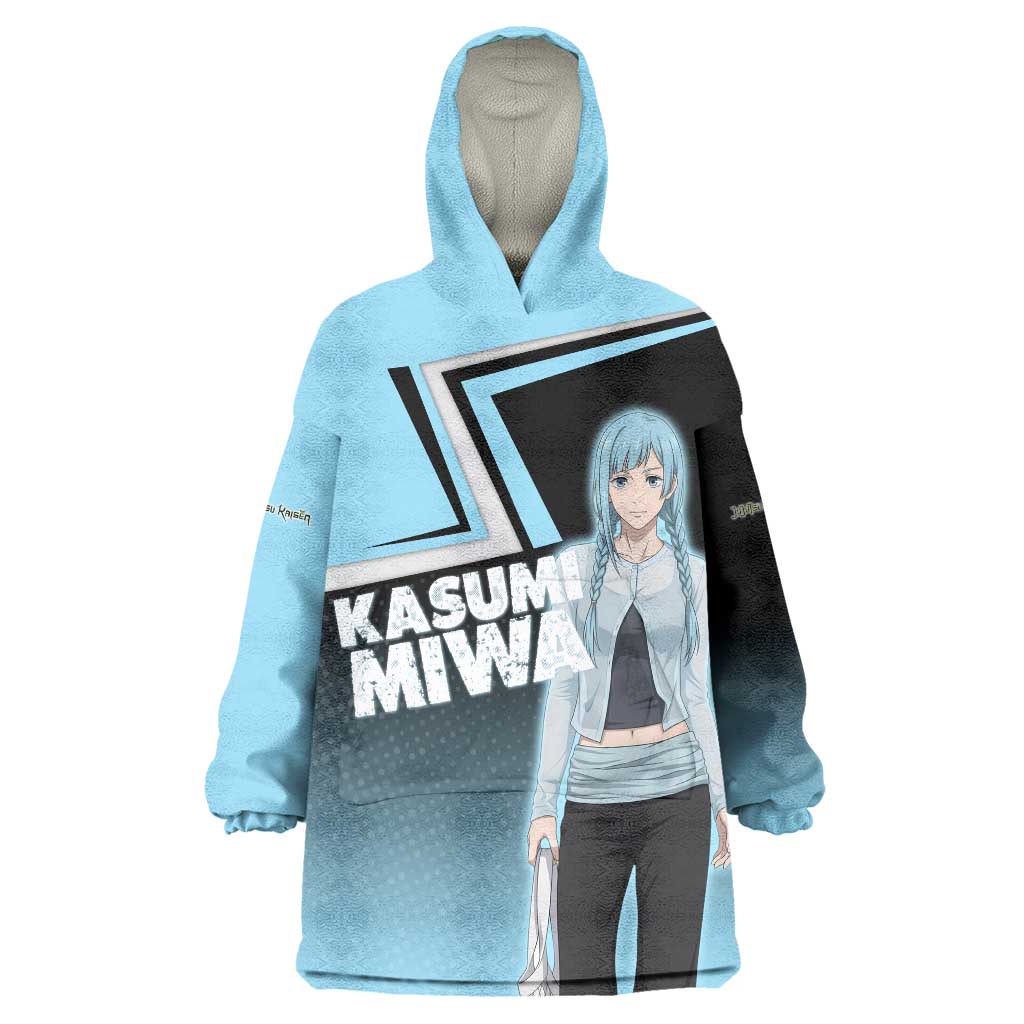 Kasumi Miwa Wearable Blanket Hoodie Blue Gradient Anime Style