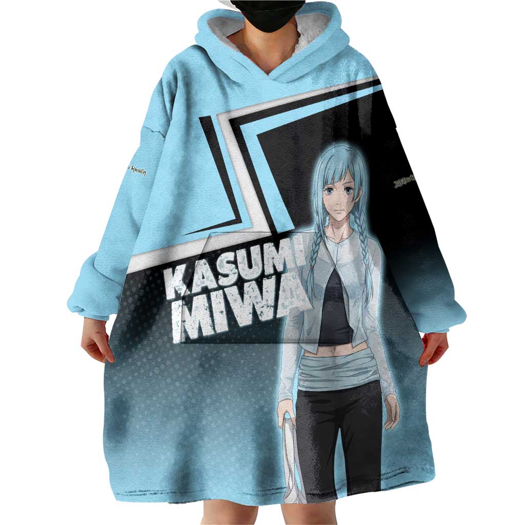 Kasumi Miwa Wearable Blanket Hoodie Blue Gradient Anime Style
