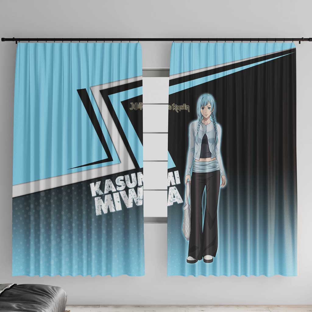 Kasumi Miwa Window Curtain Blue Gradient Anime Style