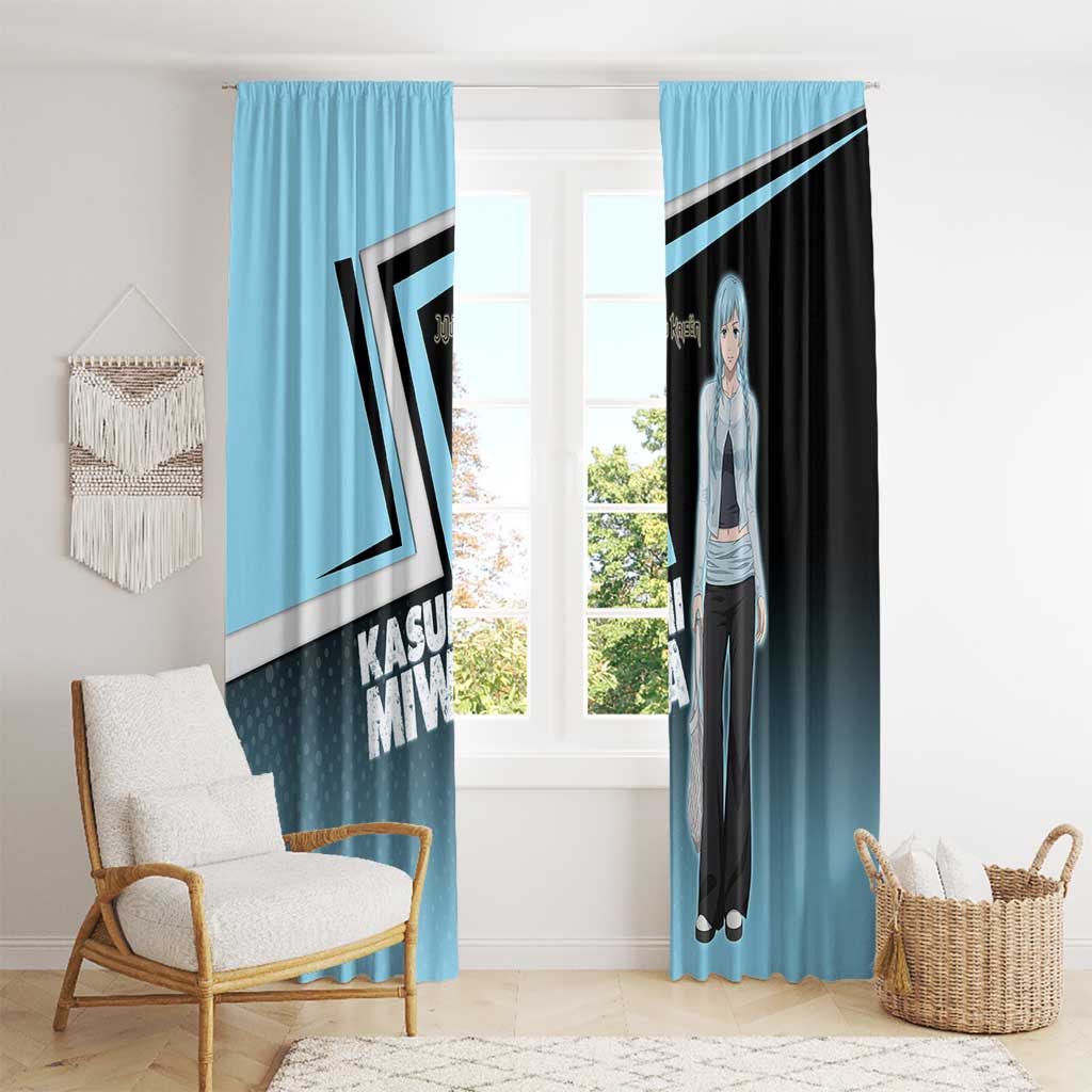 Kasumi Miwa Window Curtain Blue Gradient Anime Style