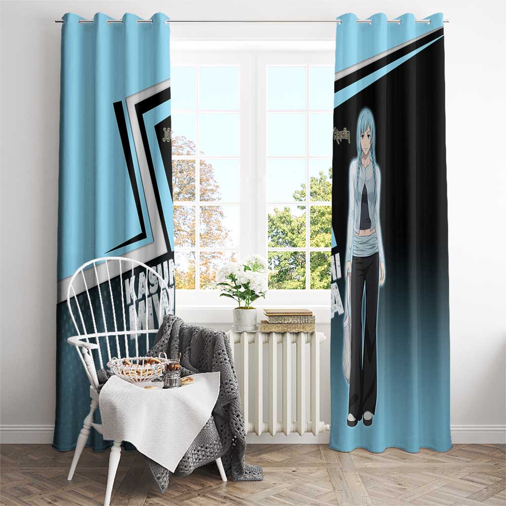 Kasumi Miwa Window Curtain Blue Gradient Anime Style