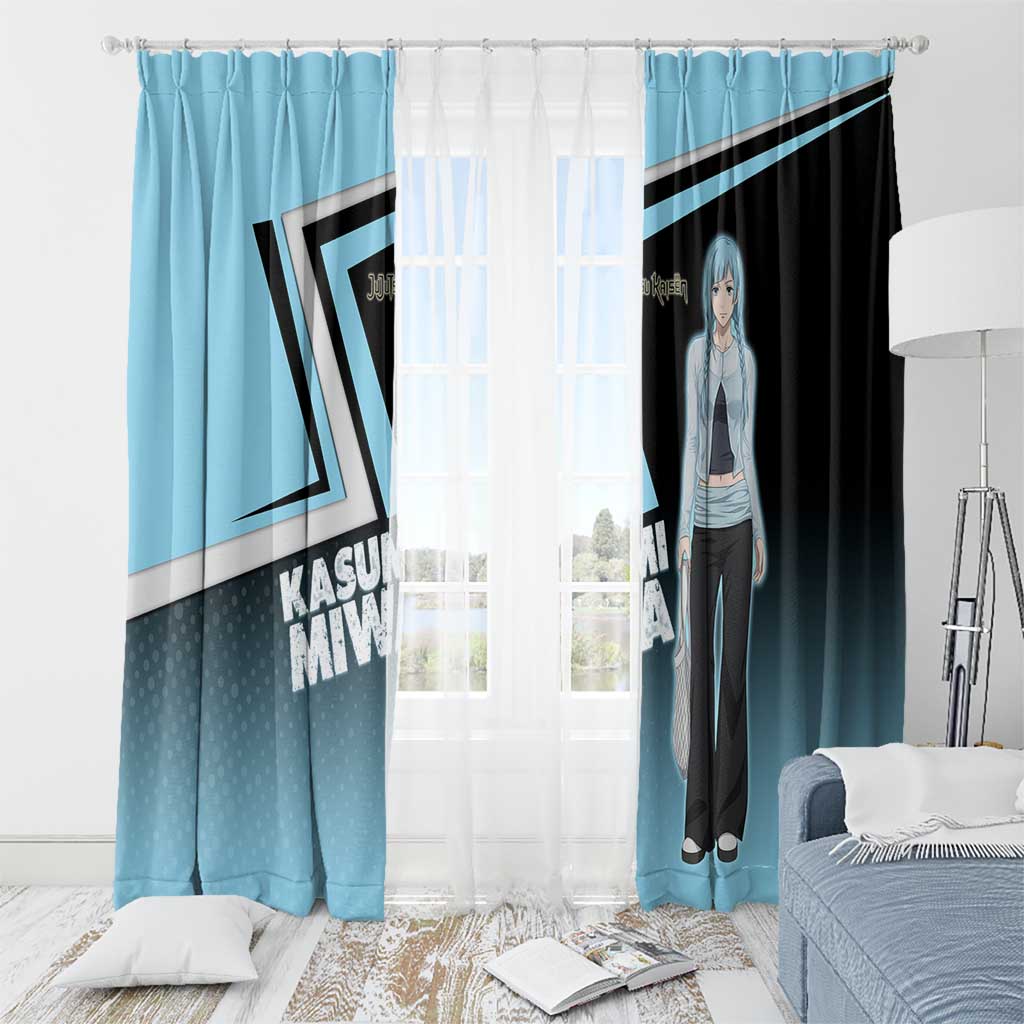 Kasumi Miwa Window Curtain Blue Gradient Anime Style
