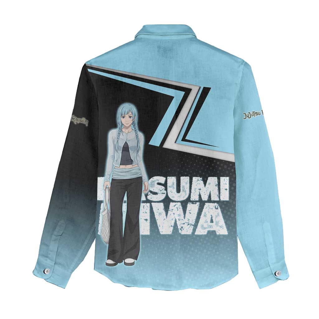 Kasumi Miwa Women Casual Shirt Blue Gradient Anime Style