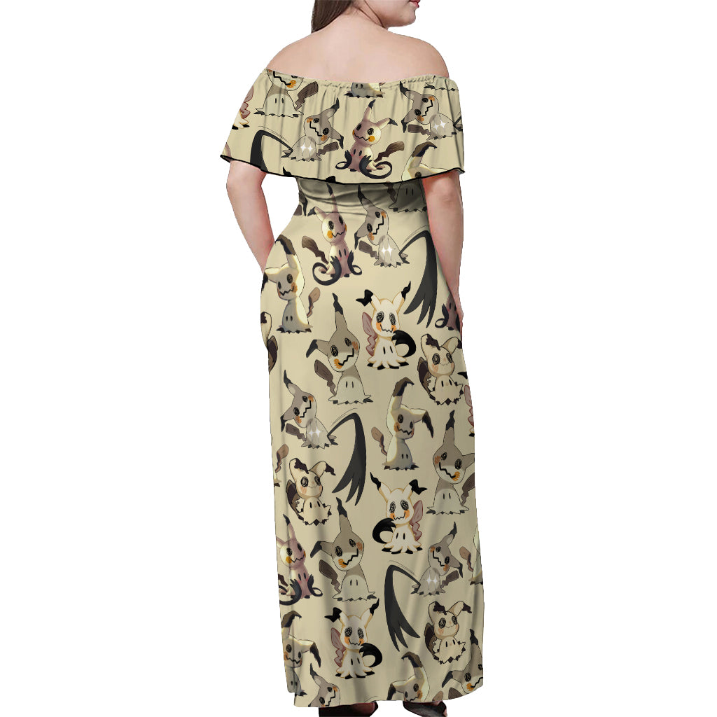 Mimikyu - Pattern Style Off Shoulder Maxi Dress