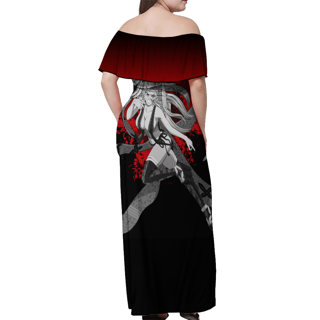 Daki - Japan Art Off Shoulder Maxi Dress