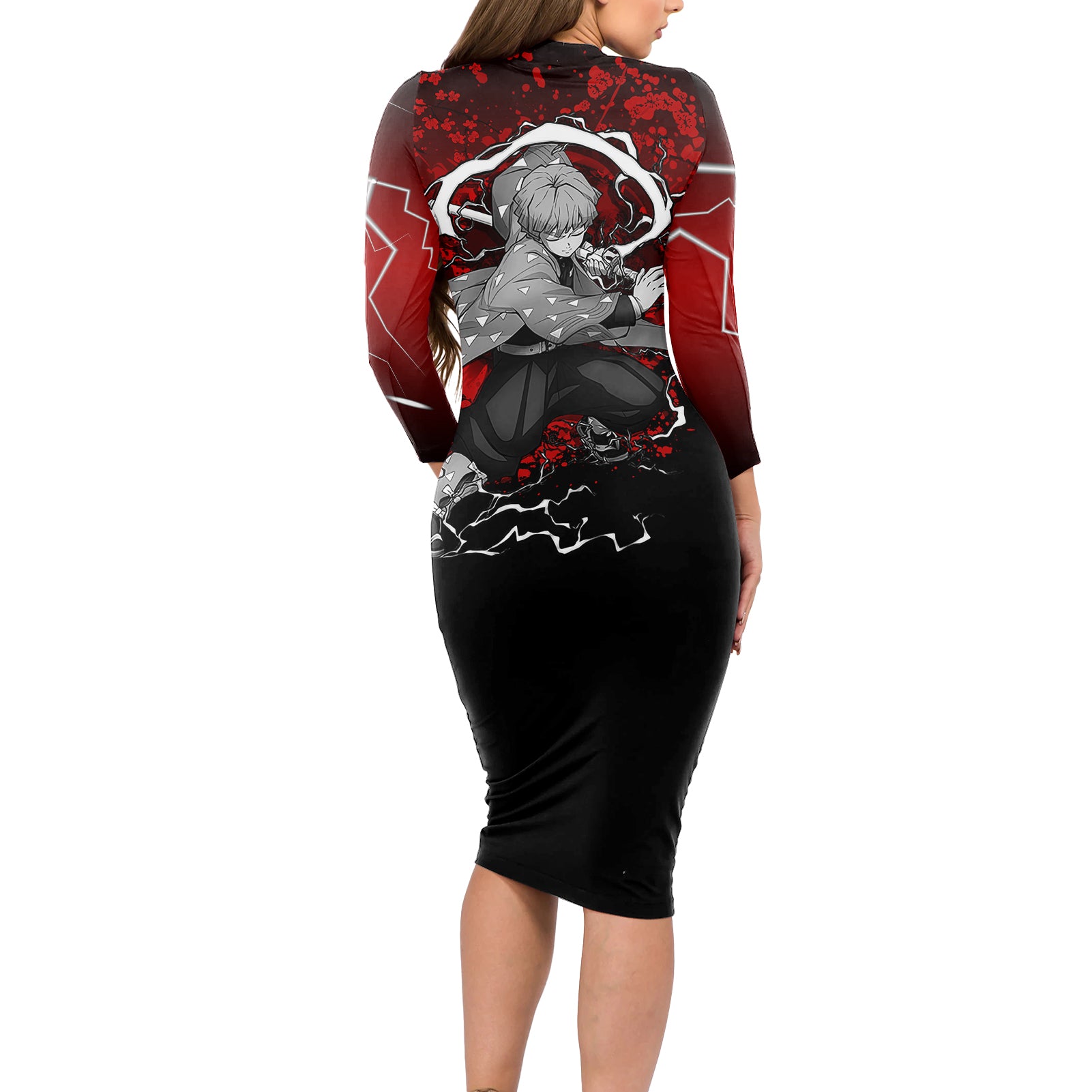Zenitsu - Japan Art Long Sleeve Bodycon Dress