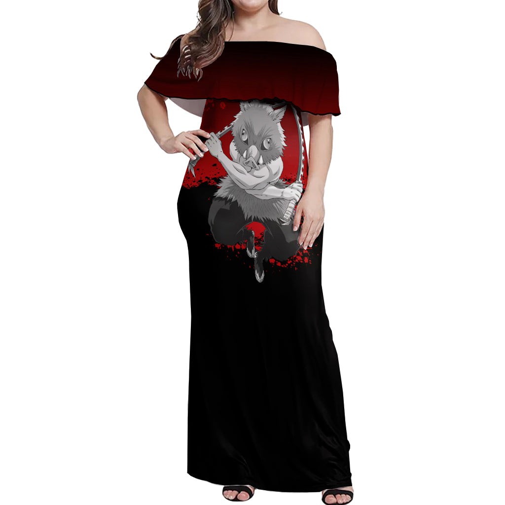 Inosuke - Japan Art Off Shoulder Maxi Dress