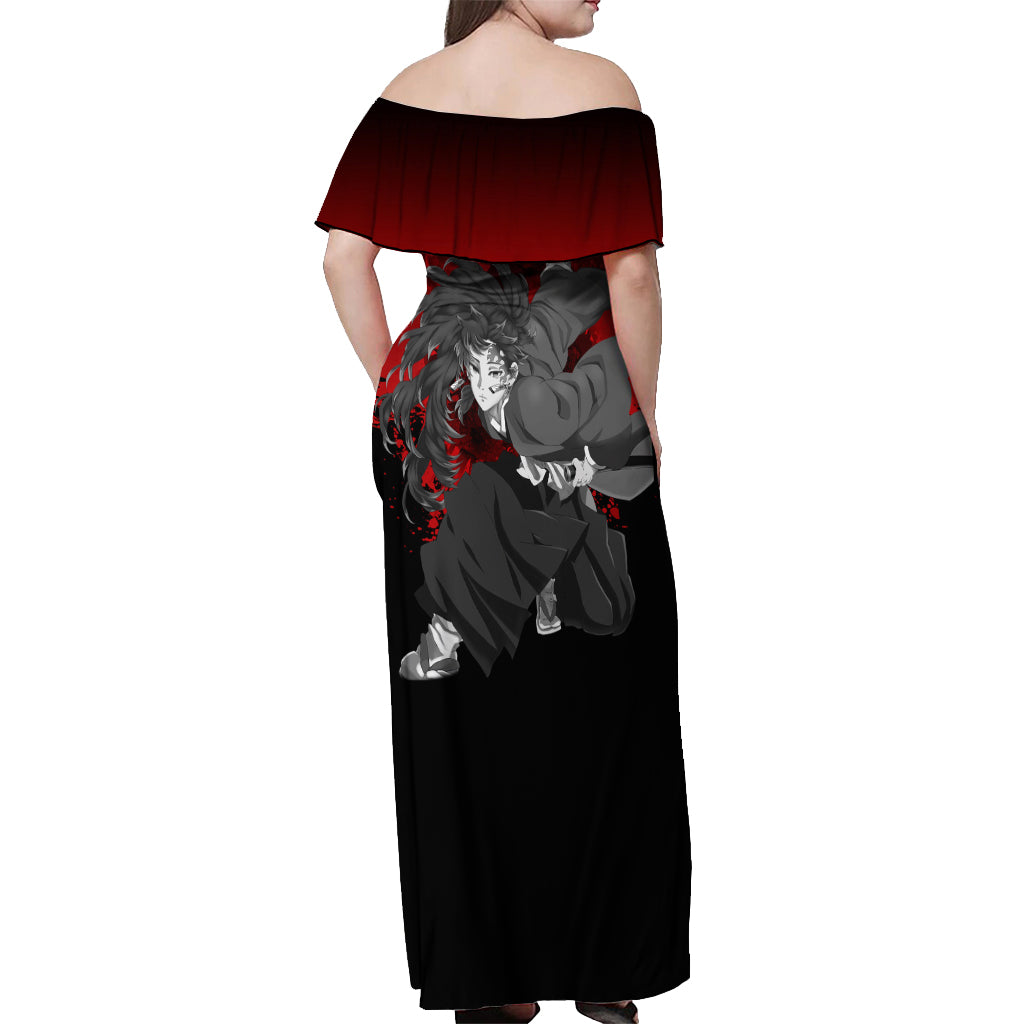 Yoriichi Tsugikuni - Japan Art Off Shoulder Maxi Dress