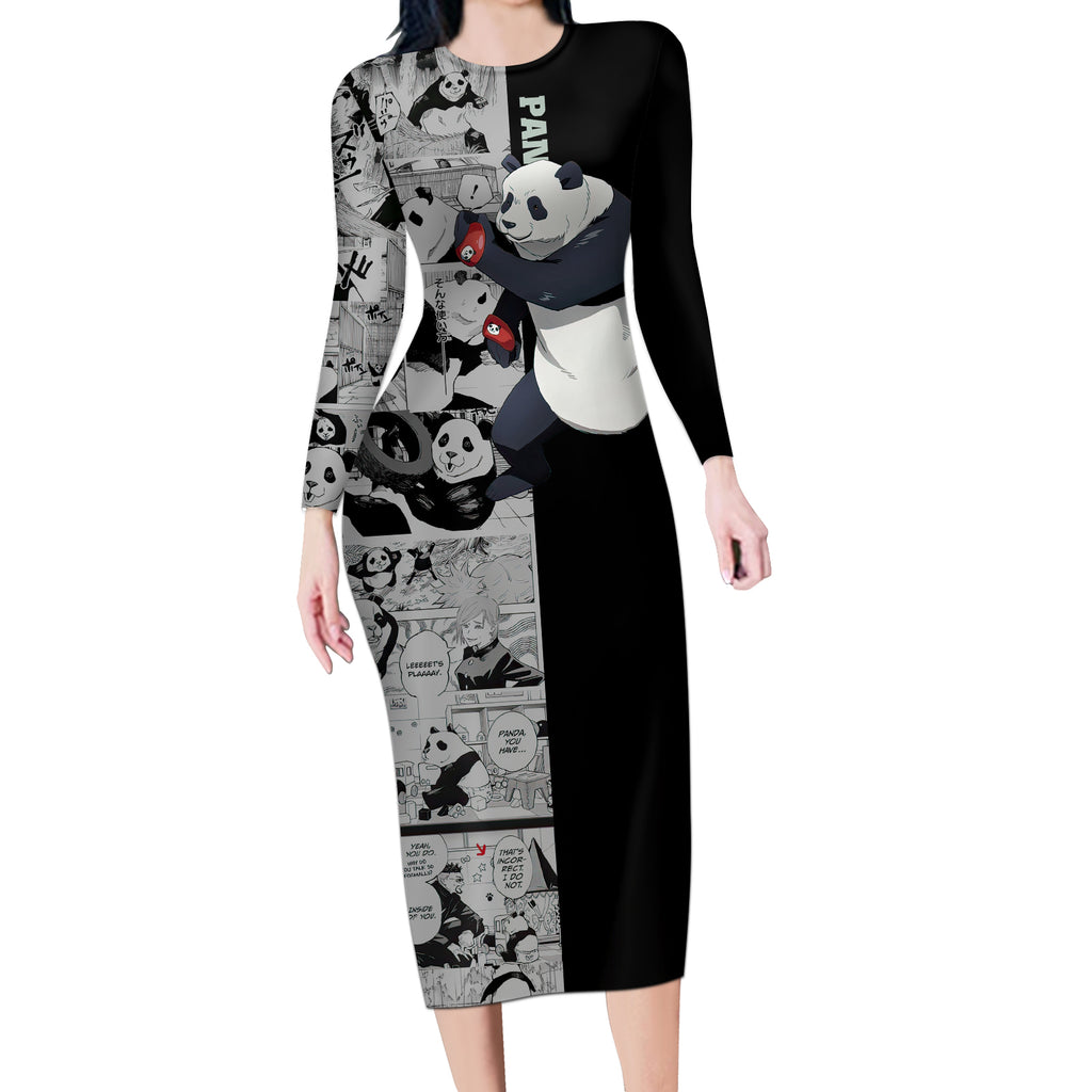 Panda Long Sleeve Bodycon Dress Jujustu Kaisen